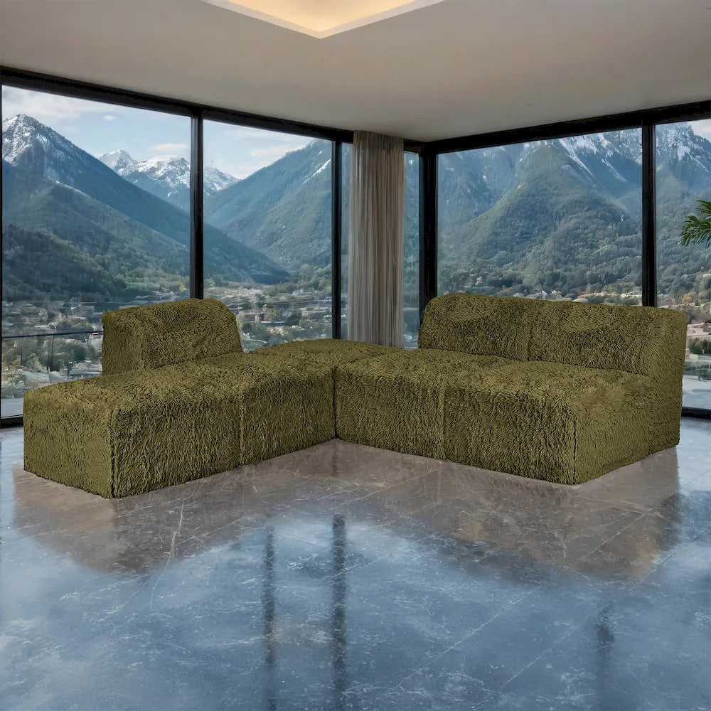 Furniture of America - Nappi - L-Sectional A, Olive Green - FM62102GR-SECT-A view 1