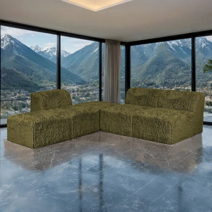 Furniture of America - Nappi - L-Sectional A, Olive Green - FM62102GR-SECT-A view 1