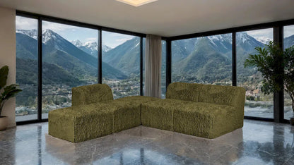 Furniture of America - Nappi - L-Sectional A, Olive Green - FM62102GR-SECT-A view 2