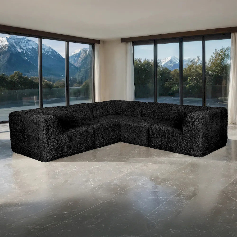Furniture of America - Nappi - L-Sectional C, Black - FM62102BK-SECT-C view 1