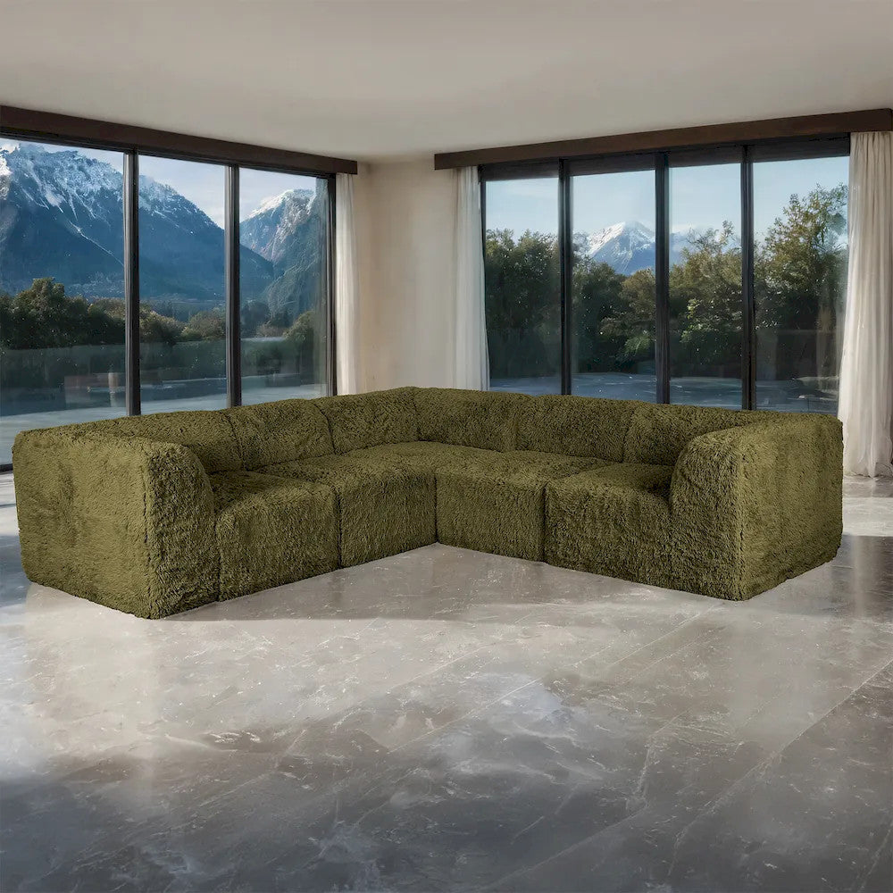 Furniture of America - Nappi - L-Sectional C, Olive Green - FM62102GR-SECT-C view 1