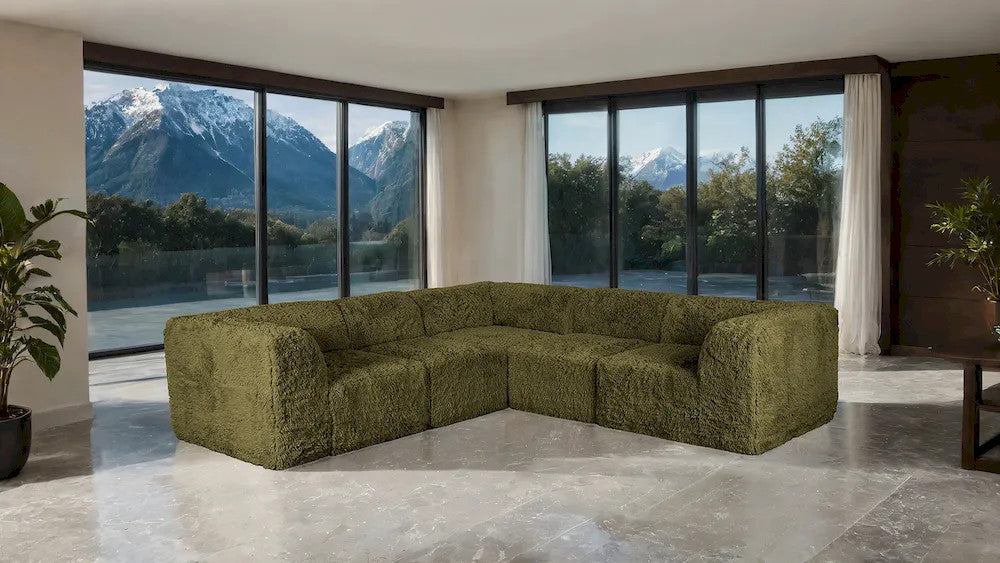 Furniture of America - Nappi - L-Sectional C, Olive Green - FM62102GR-SECT-C view 2