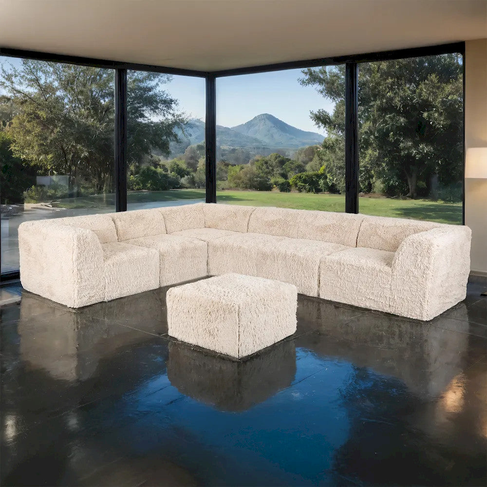Furniture of America - Nappi - Large L-Sectional W/ Ottoman, Sand - FM62102BG-SECT-L+OT view 1