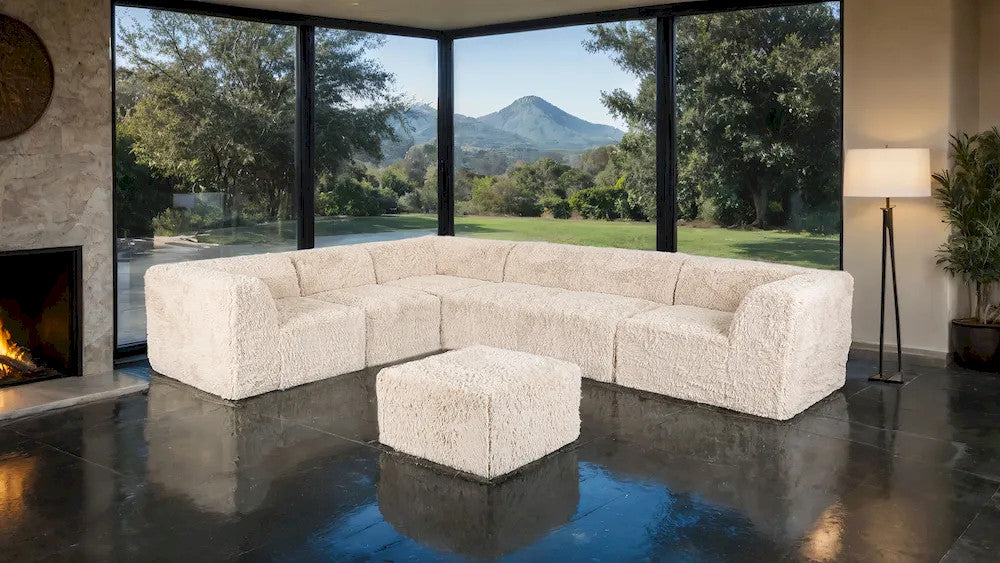 Furniture of America - Nappi - Large L-Sectional W/ Ottoman, Sand - FM62102BG-SECT-L+OT view 2
