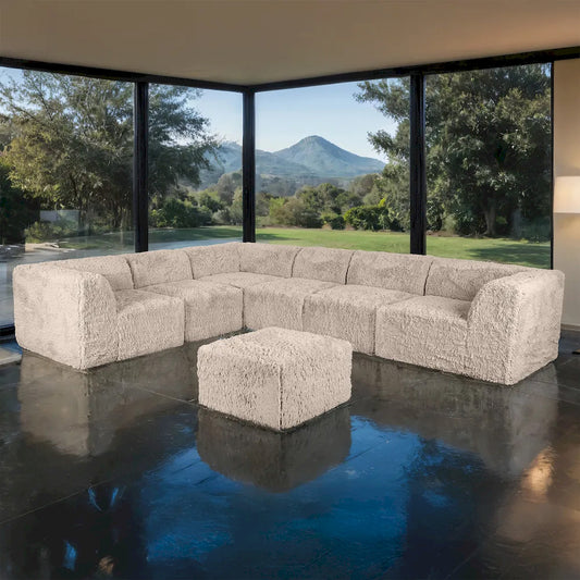 Furniture of America - Nappi - Large L-Sectional W/ Ottoman, Taupe - FM62102TP-SECT-L+OT view 1