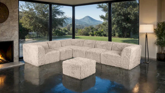Furniture of America - Nappi - Large L-Sectional W/ Ottoman, Taupe - FM62102TP-SECT-L+OT view 2