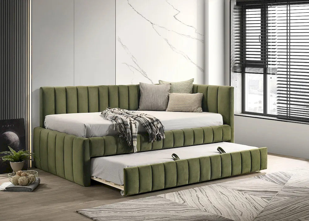 Furniture of America - Nardi - Twin Daybed w/ Trundle - Olive Green - FM1206GR-BED view 1