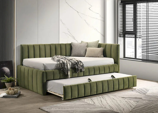 Furniture of America - Nardi - Twin Daybed w/ Trundle - Olive Green - FM1206GR-BED view 1