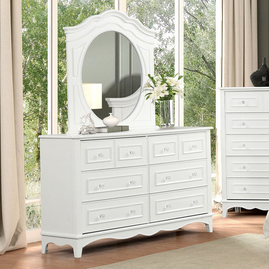 Furniture of America - Naucalpan Dresser w/ Bottom Drawer Cedar in White - FM7456WH-D View 2