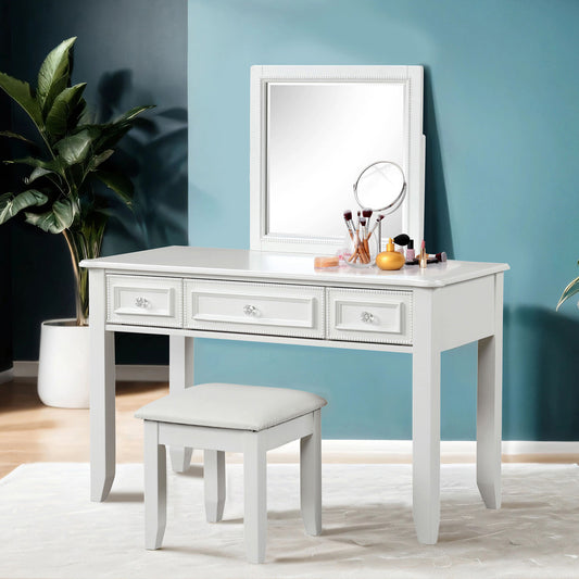 Furniture of America - Naucalpan Vanity Set w/ Stool in White - FM7456WH-V-SET View 1