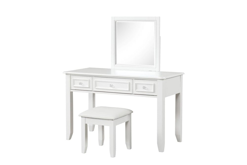 Furniture of America - Naucalpan Vanity Set w/ Stool in White - FM7456WH-V-SET View 3