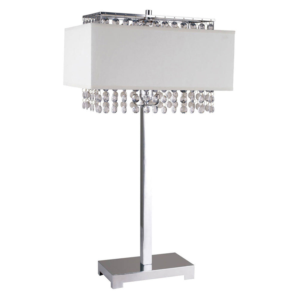 Furniture of America - Naya Table Lamp in Chrome/White - L7733WH View 1
