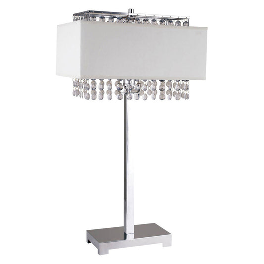 Furniture of America - Naya Table Lamp in Chrome/White - L7733WH View 1