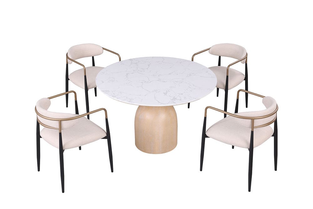Furniture of America - Neasden Dining Table in Natural/Black/White - FM37003NT-T-TABLE View 4