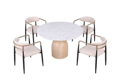 Furniture of America - Neasden Dining Table in Natural/Black/White - FM37003NT-T-TABLE View 4