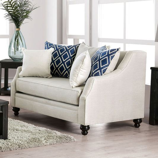 Furniture of America - Nefyn Loveseat in Ivory - SM2669-LV View 1