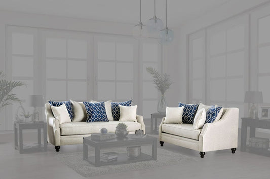 Furniture of America - Nefyn Sofa + Loveseat in Ivory - SM2669-2PC View 1