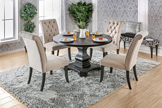 Furniture of America - Nerissa 5 Pc. Dining Table Set in Antique Black/Ivory - CM3840RT-5PC-3564 View 1