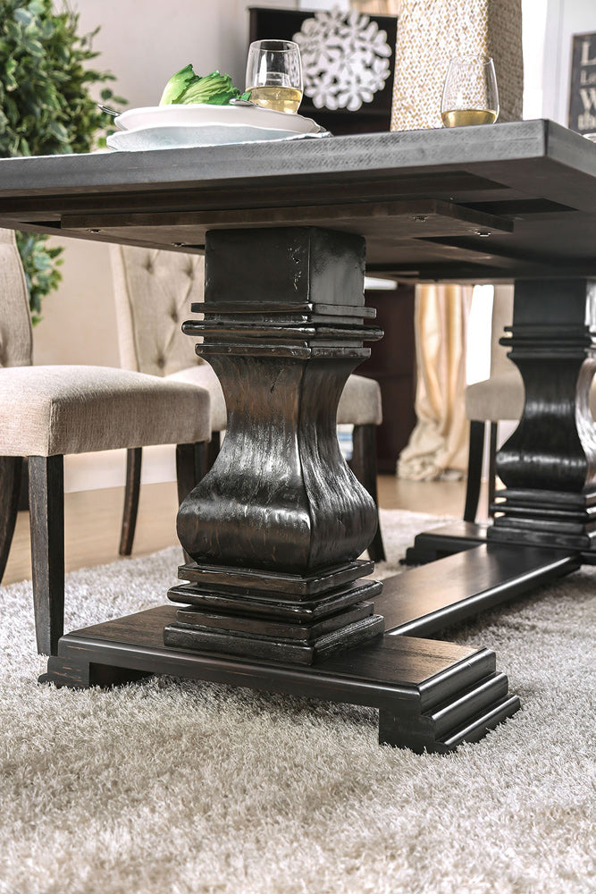 Furniture of America - Nerissa Dining Table in Antique Black - CM3840T-TABLE View 3