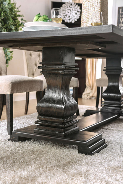 Furniture of America - Nerissa Dining Table in Antique Black - CM3840T-TABLE View 3