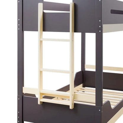 Furniture of America - Nestor - Twin/Twin Bunk Bed - Mauve/Oak - FM-BK201PR-T-BED view 7