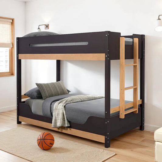 Furniture of America - Nestor - Twin/Twin Bunk Bed - Purple Mauve/Natural - FM-BK201BK-T-BED view 2