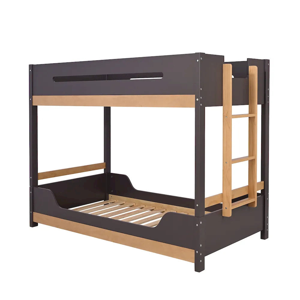 Furniture of America - Nestor - Twin/Twin Bunk Bed w/ 6 in Mattress - FM-BK201BK-T-BED+M6 view 3