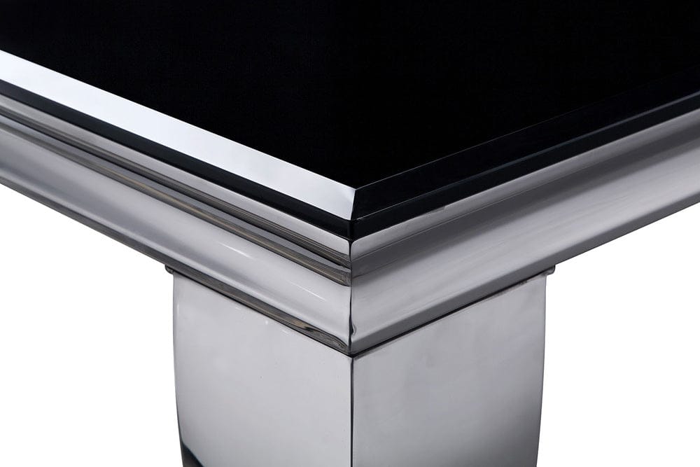 Furniture of America - Neuveville Dining Table in Black/Chrome - CM3903BK-T-TABLE View 2