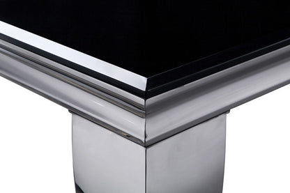 Furniture of America - Neuveville Dining Table in Black/Chrome - CM3903BK-T-TABLE View 2