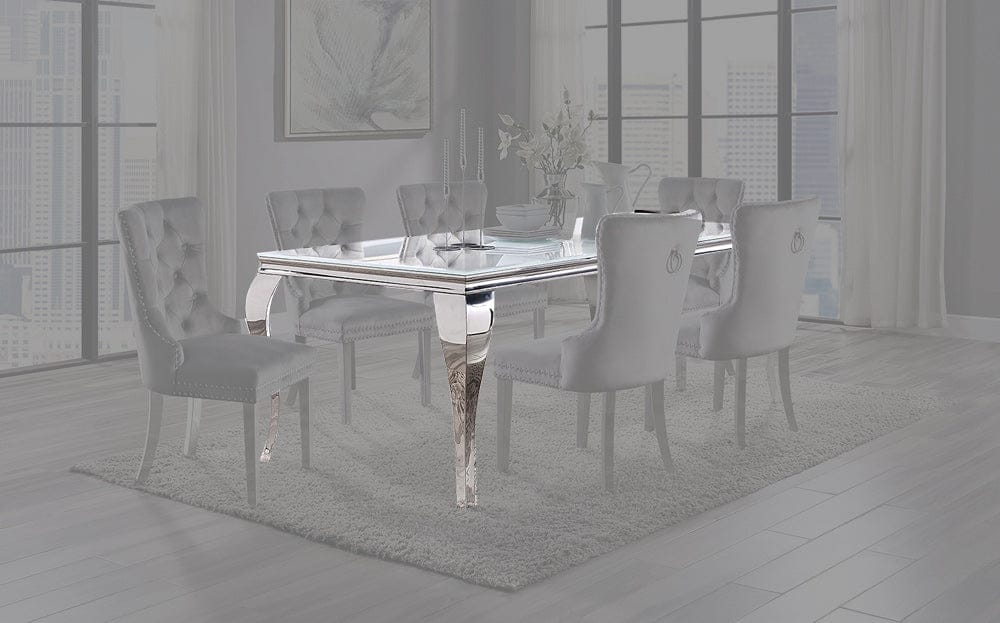Furniture of America - Neuveville Dining Table in White/Chrome - CM3903WH-T-TABLE View 1