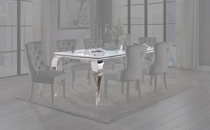 Furniture of America - Neuveville Dining Table in White/Chrome - CM3903WH-T-TABLE View 1