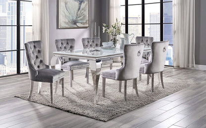 Furniture of America - Neuveville Dining Table in White/Chrome - CM3903WH-T-TABLE View 4