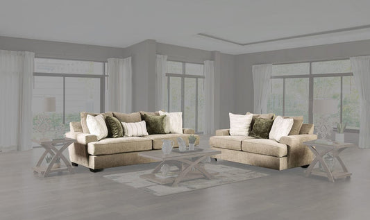 Furniture of America - New Meadows Sofa + Loveseat in Ash Green/Ivory - SM1213-2PC View 1