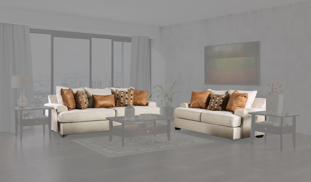Furniture of America - New Meadows Sofa + Loveseat in Sand/Caramel - SM1214-2PC View 1