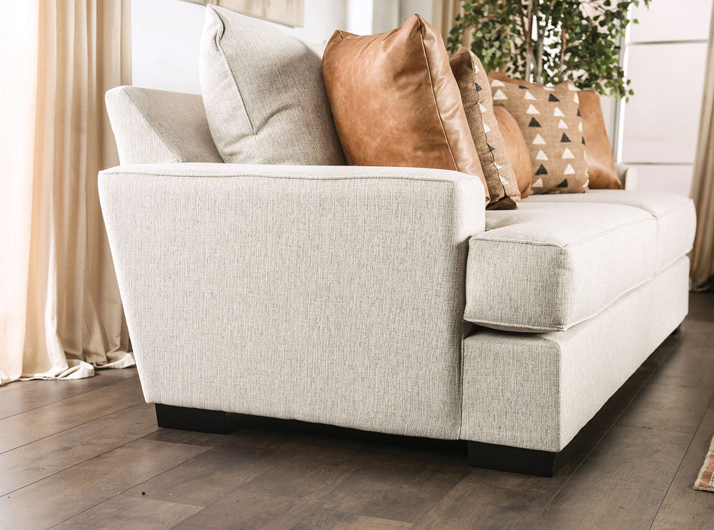 Furniture of America - New Meadows Sofa + Loveseat in Sand/Caramel - SM1214-2PC View 6