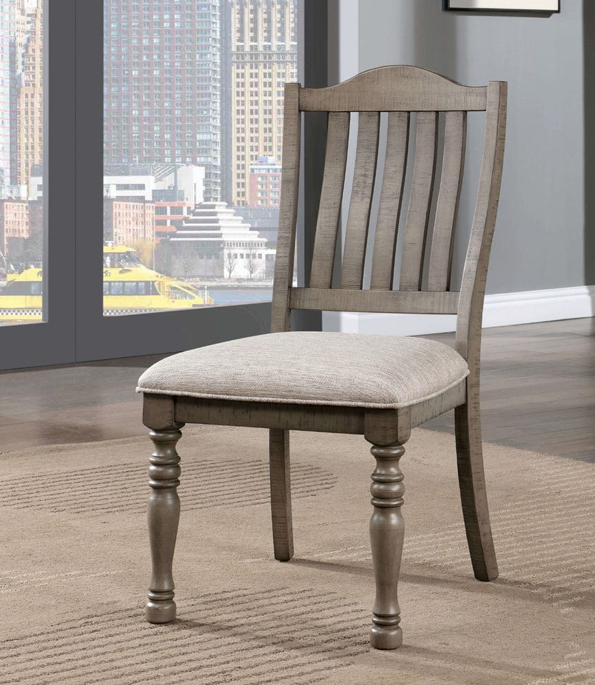 Furniture of America - Newcastle Side Chair Set of 2 in Antique Gray/Gray - CM3254GY-SC-2PK View 1
