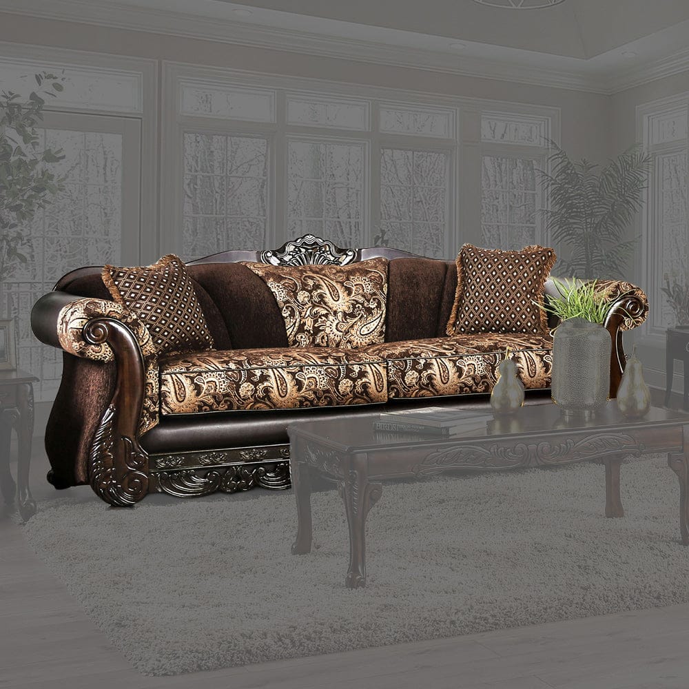 Furniture of America - Newdale Sofa in Brown/Gold - SM6427-SF View 1