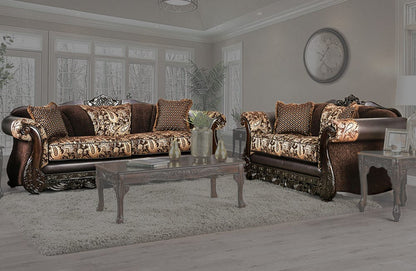 Furniture of America - Newdale Sofa + Loveseat in Brown/Gold - SM6427-2PC View 1