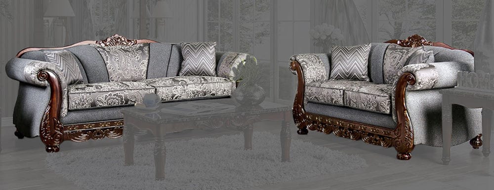 Furniture of America - Newdale Sofa + Loveseat in Gray - SM6424-2PC View 1