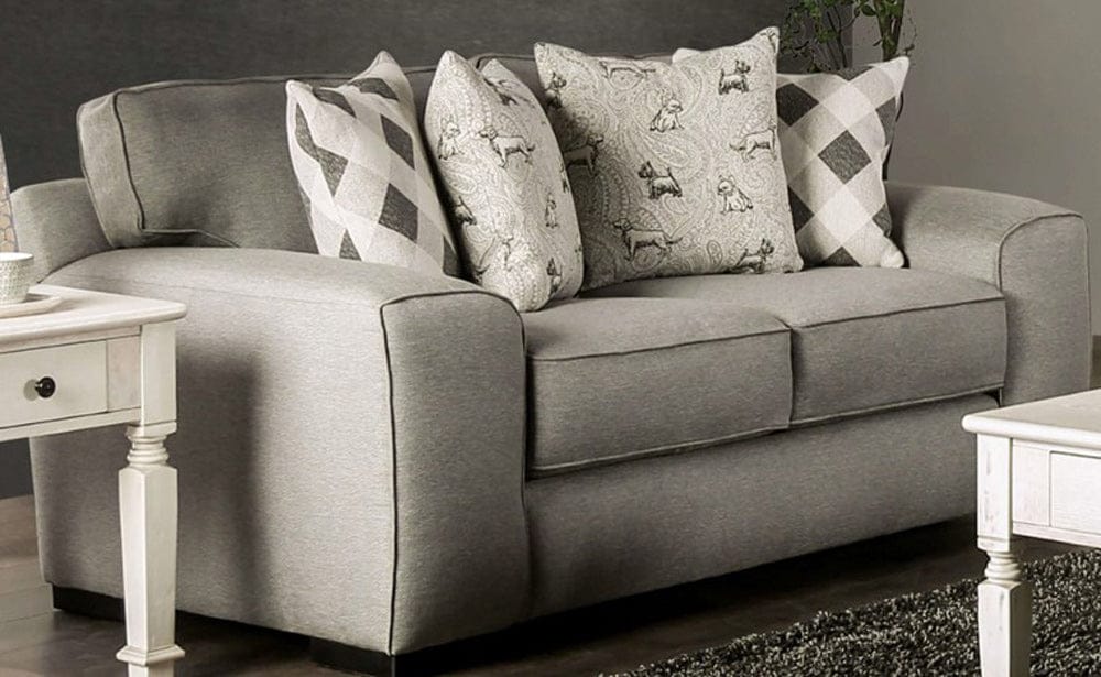Furniture of America - Newry Loveseat in Gray - SM6091-LV View 1