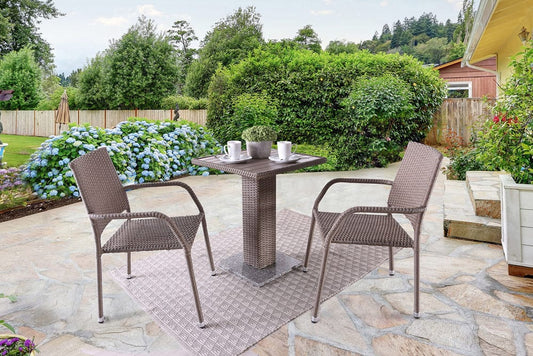 Furniture of America - Niambi 3 Pc. Patio Bistro Set in Natural - FM80004NT-3PC-05NT View 1