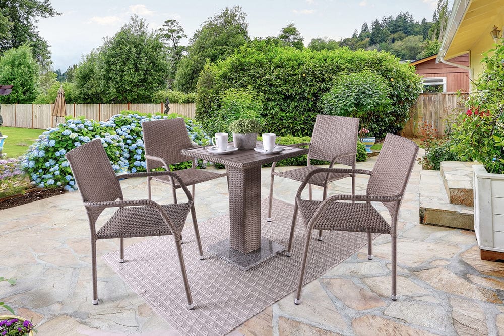 Furniture of America - Niambi 5 Pc. Patio Dining Set in Natural - FM80004NT-5PC-05NT View 1