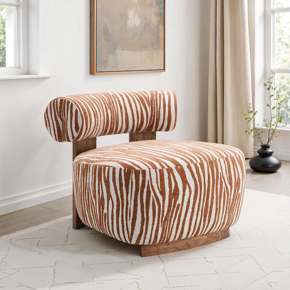 Furniture of America - Niobe - Accent Chair, Rustic Orange - FM-AC6007OR view 2
