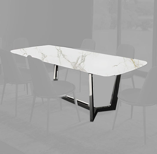 Furniture of America - Norelli Dining Table in Silver/White - FM3701SV-T-TABLE View 1