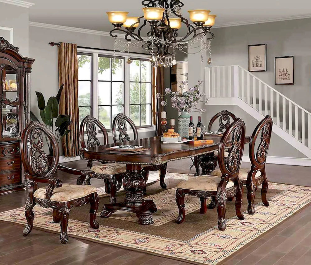 Furniture of America - Normandy - 6 Pc. Dining Table Set (2AC+4SC) - CM3145T-7PC view 1