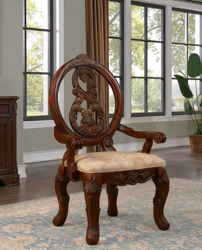 Furniture of America - Normandy Arm Chair Set of 2 in Brown Cherry/Tan - CM3145AC-2PK View 1