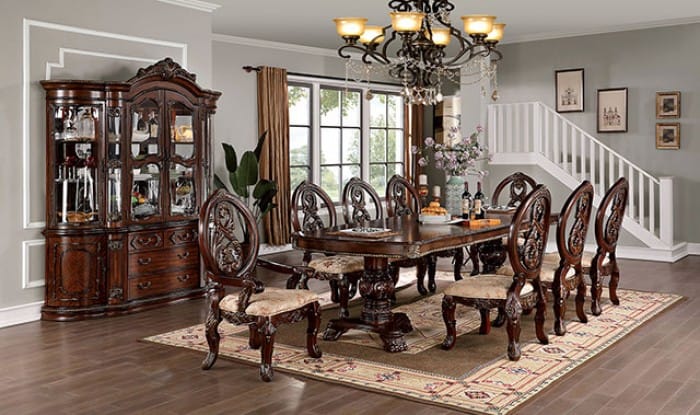 Furniture of America - Normandy Arm Chair Set of 2 in Brown Cherry/Tan - CM3145AC-2PK View 2