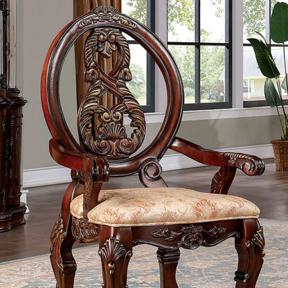 Furniture of America - Normandy Arm Chair Set of 2 in Brown Cherry/Tan - CM3145AC-2PK View 5