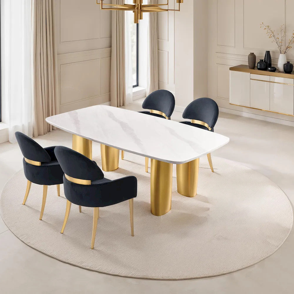 Furniture of America - Northall - 5 Pc. Dining Table Set, Black Chair - FM37004WH-T-5PC-05BK view 1