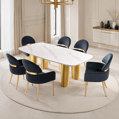 Furniture of America - Northall - 7 Pc. Dining Table Set, Black Chair - FM37004WH-T-7PC-05BK view 1
